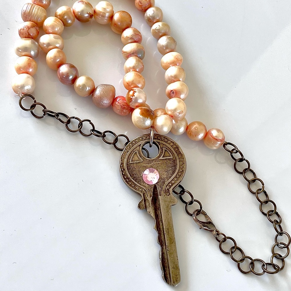 𝑉𝑖𝑛𝑡𝑎𝑔𝑒 𝑘𝑒𝑦 Fresh Water Pearls OOAK 🌊